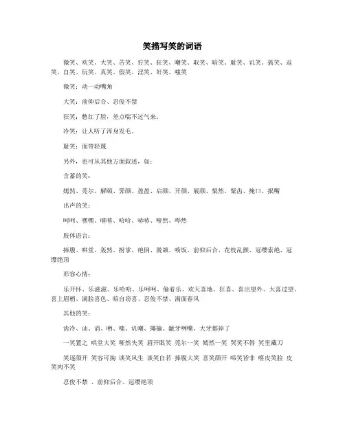 笑描写笑的词语