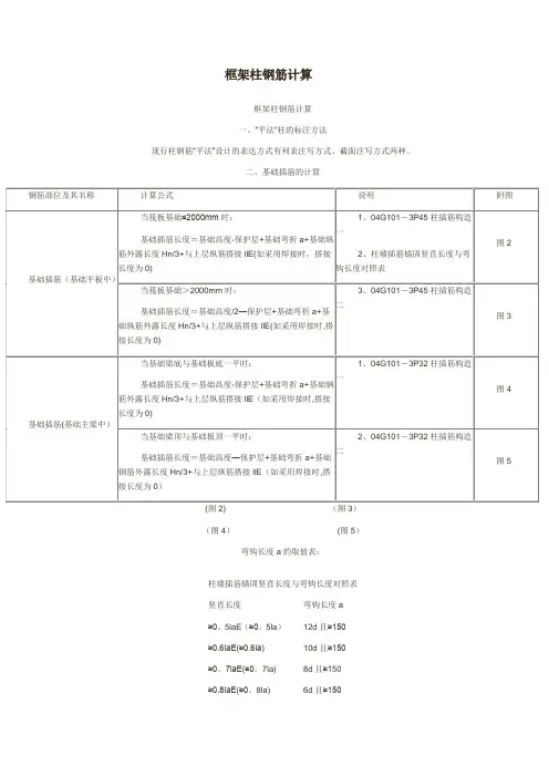 框架柱钢筋计算 2