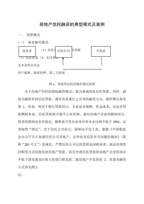 房地产信托融资的典型模式及案例