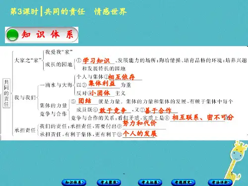 2018年中考政治第一部分七年级第3课时共同的责任情感世界复习教科版PPT课件