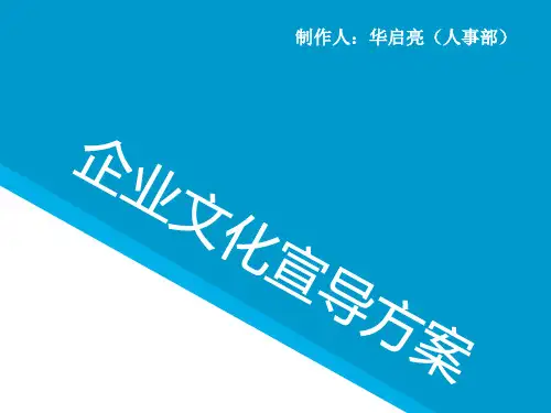 企业文化宣导方案课件