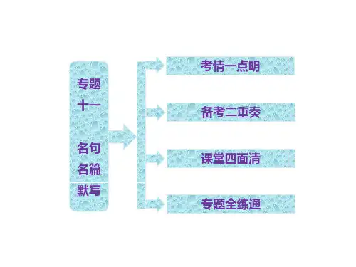 高考语文一轮复习课件:专题十一 名句名篇默写