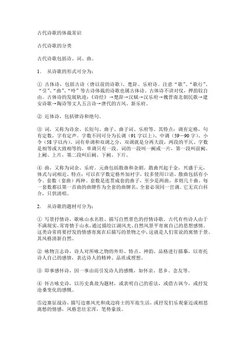 古代诗歌的体裁常识 2