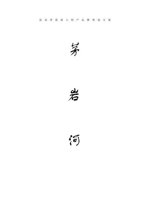 张家界茅岩河品牌策划方案