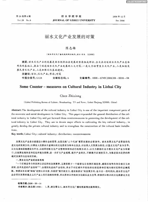 丽水文化产业发展的对策