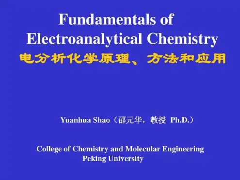 北京大学电分析课件电分析化学原理、方法和应用