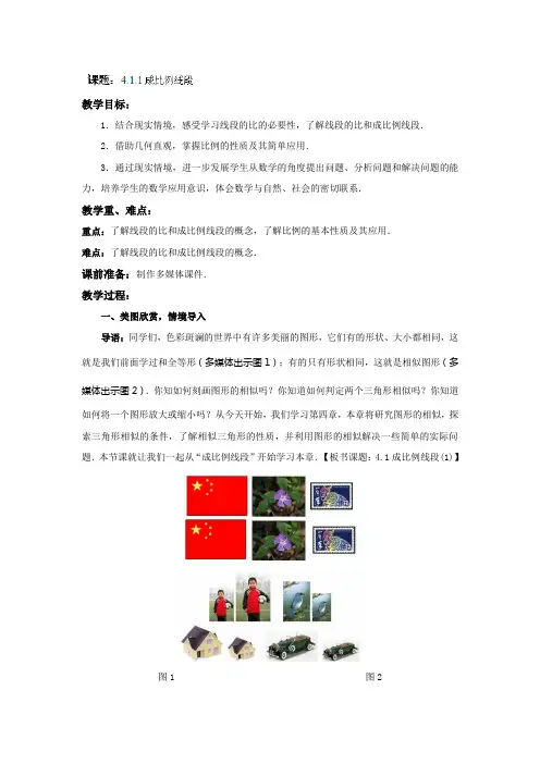 成比例线段教案1