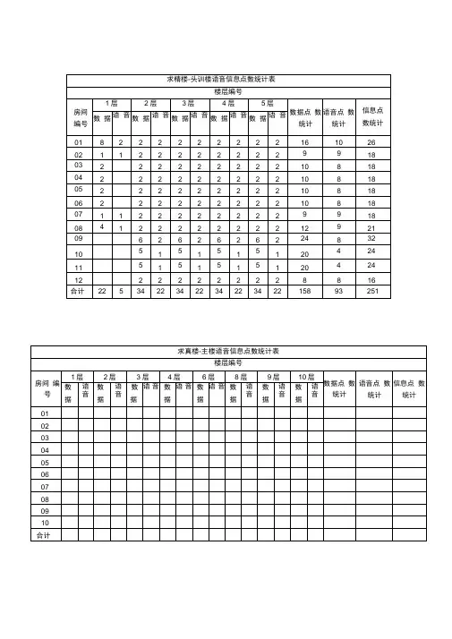 信息点统计表