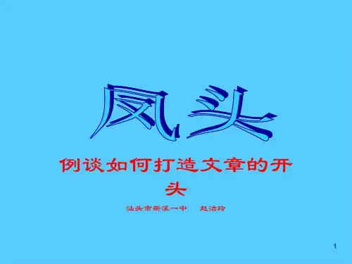 中考作文开头技巧——凤头ppt