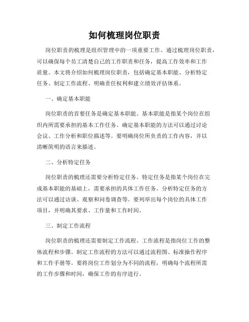 如何梳理岗位职责 2