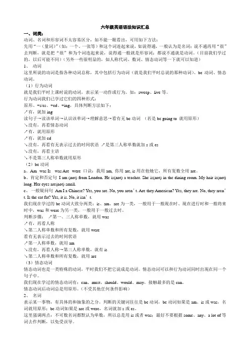 六年级英语语法知识汇总