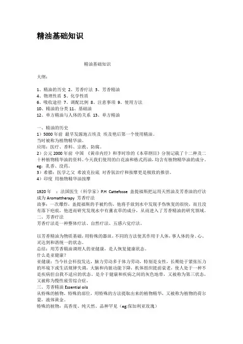 精油基础知识