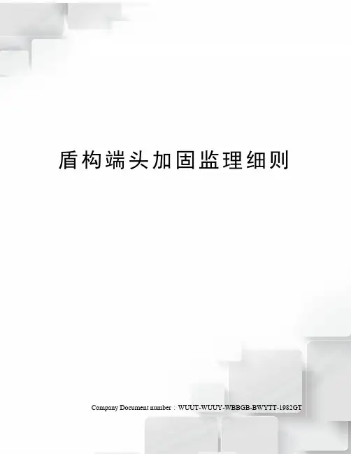 盾构端头加固监理细则