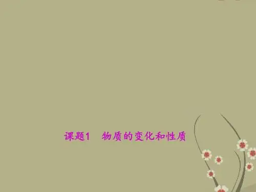 【四清导航】九年级化学上册 第一单元 走进化学世界 课题1 物质的变化和性质教学课件 (新版)新人教版