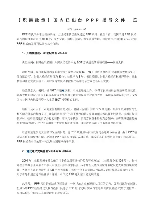 PPP在中国的发展历程