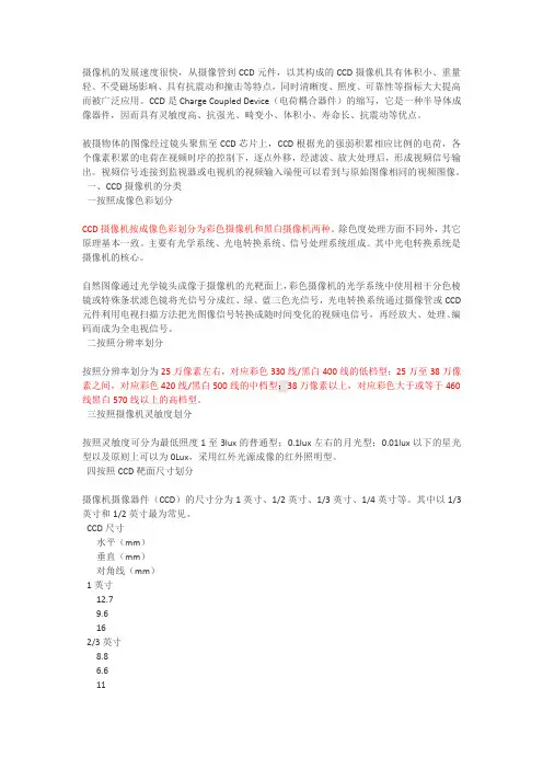不可不看的安防摄像头有关参数