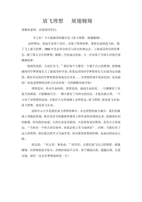 放飞理想,展翅翱翔。