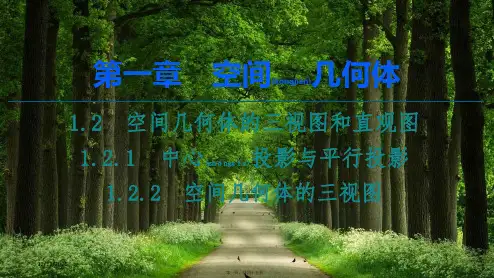 高中数学第1章空间几何体1.21.2.1中心投影与平行投影1.2.2空间几何体的三视图