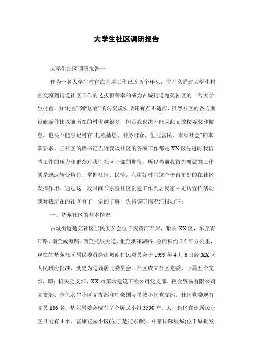 大学生社区调研报告