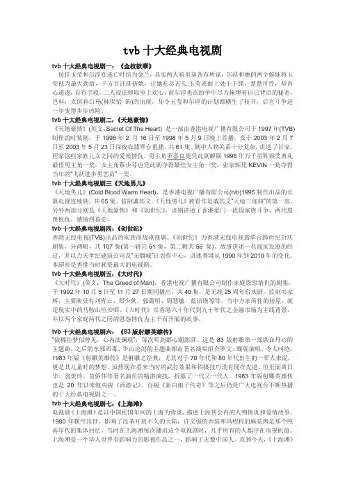 tvb十大经典电视剧