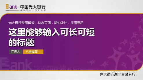 中国光大银行金融信贷投资理财PPT