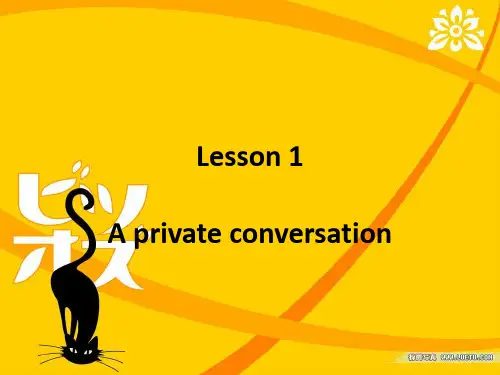 新概念英语二Lesson1 A private conversation. 64页PPT文档