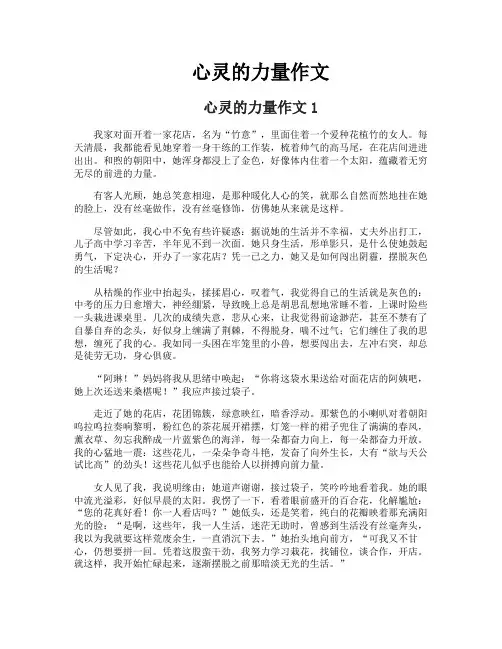 心灵的力量作文