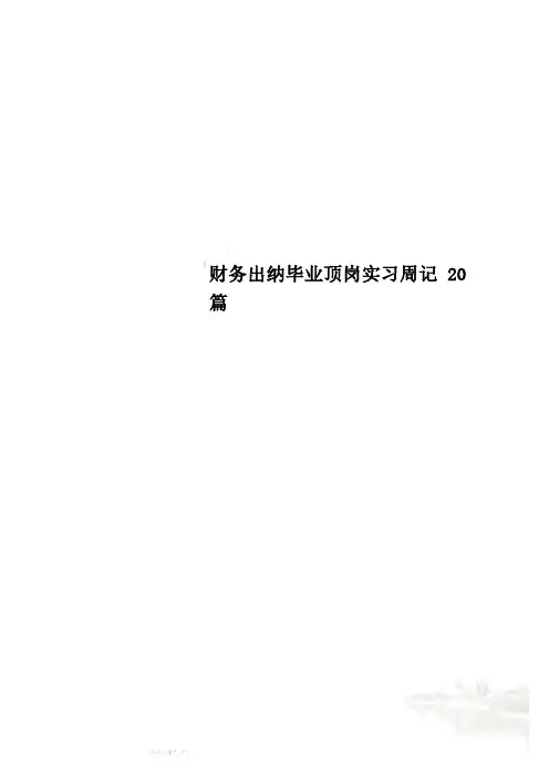 财务出纳毕业顶岗实习周记20篇