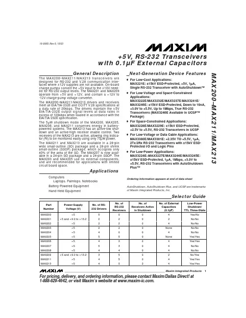 MAX203CWP+G36中文资料