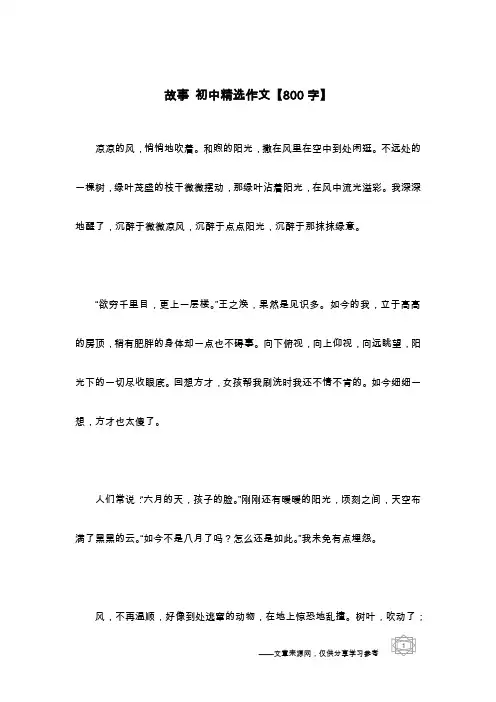 故事 初中精选作文【800字】_1