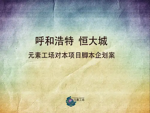 vcr-元素工场对呼和浩特恒大城项目脚本企划案