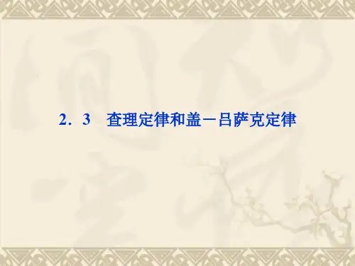 【优化方案同步练习、课件】沪科版 物理选修3—2 2.3 查理定律和盖-吕萨克定律