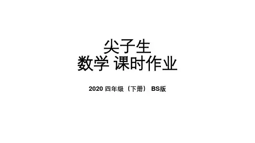 尖子生数学 课时作业 2020 四年级(下册) BS版