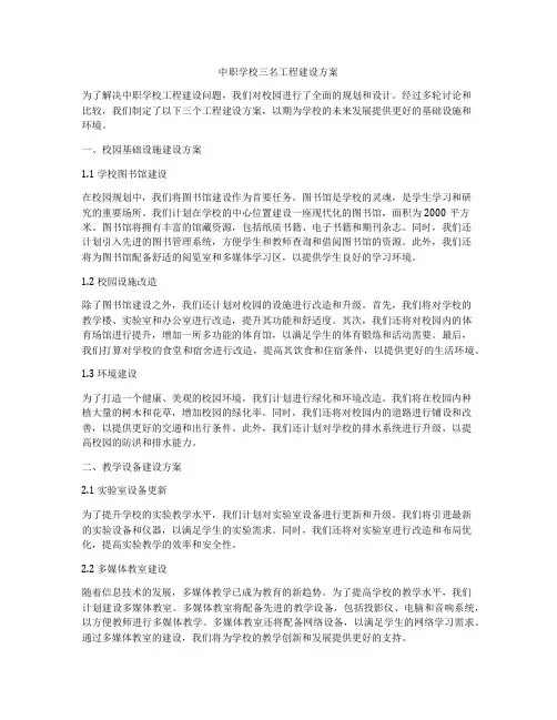 中职学校三名工程建设方案