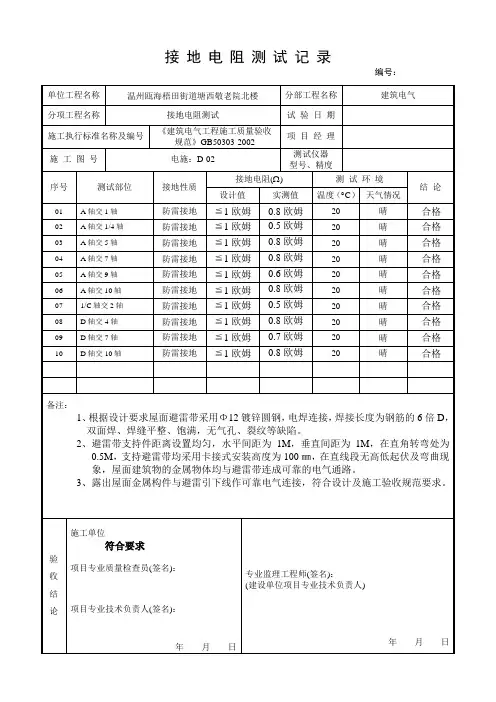 接地电阻测试