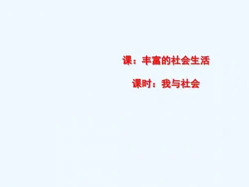 八年级道德与法治上册 第一单元 走进社会生活 第一课 丰富的社会生活 第1框《我与社会》课件 新人教版