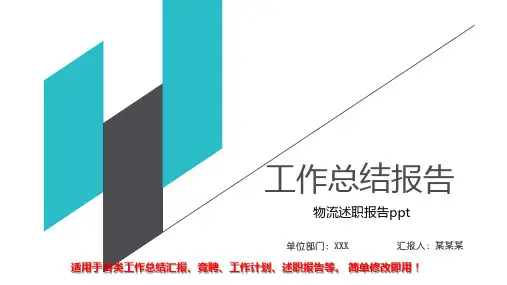 【原创PPT】物流述职报告ppt