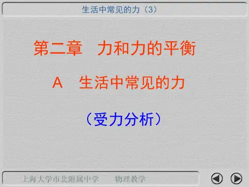 上科版高中物理必修1(高一)上2-a《生活中常见的力》(受力分析)ppt课件