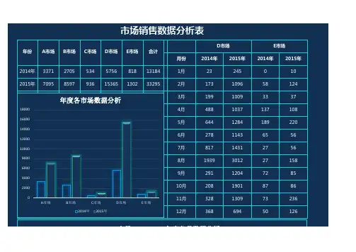 年度各市场销售数据分析excel模板表格