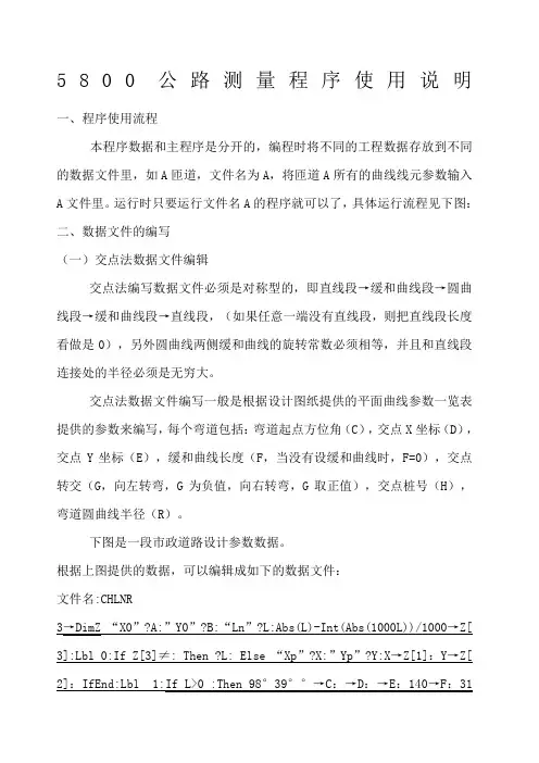 公路测量程序