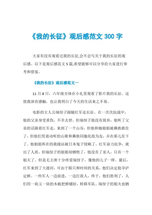 《我的长征》观后感范文300字