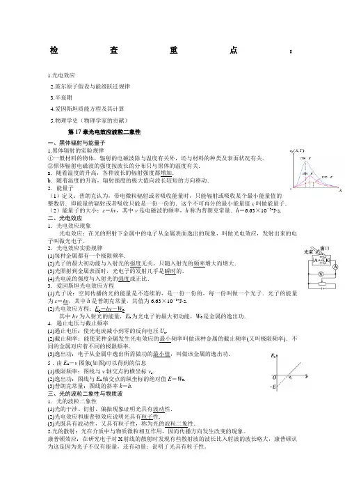 原子物理知识点总结