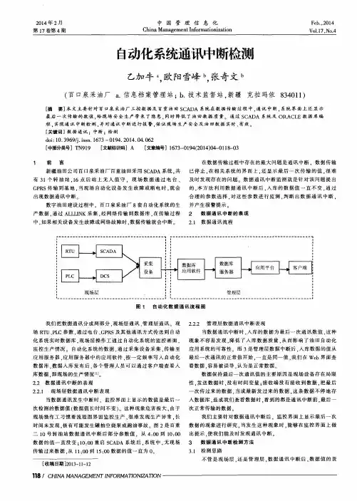 自动化系统通讯中断检测