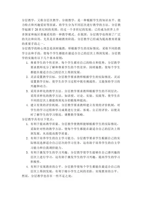 对分层教学的看法