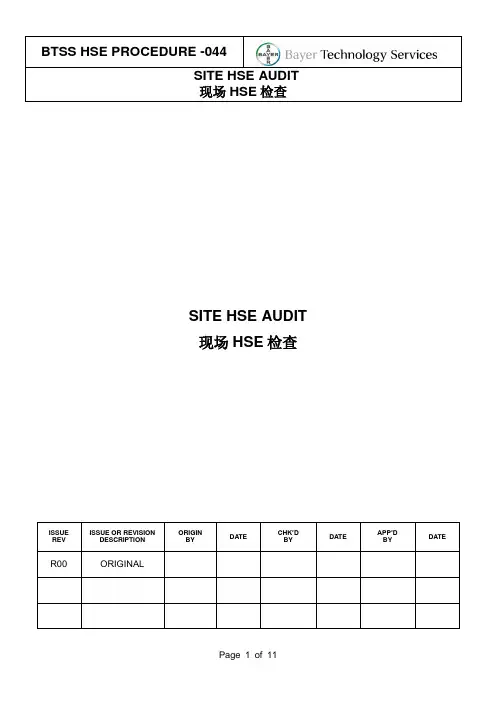 044现场HSE 检查