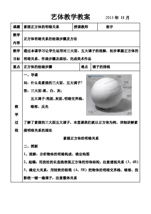 正方体的明暗关系