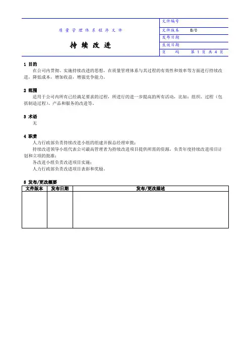 持续改进措施