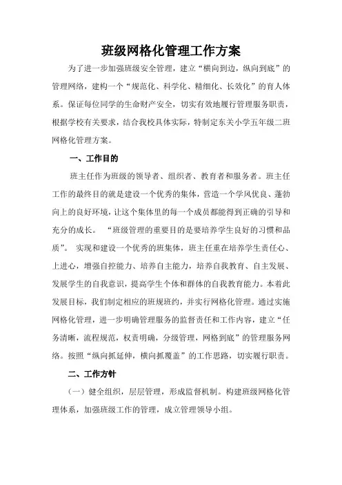 网格化管理方案