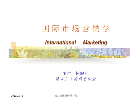国际市场营销学第三章国际市场营销经济环境