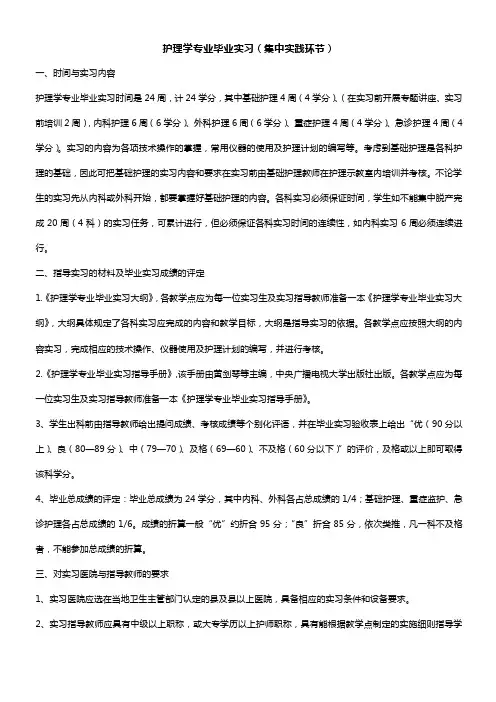 护理学专业毕业实习(集中实践环节).